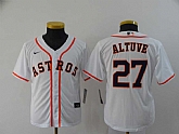 Youth Astros 27 Jose Altuve White 2020 Nike Cool Base Jersey,baseball caps,new era cap wholesale,wholesale hats
